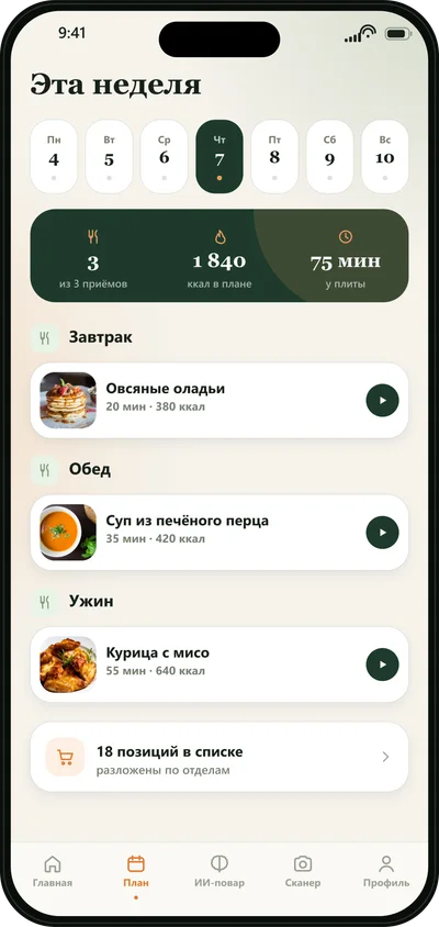 Меню на неделю для семьи